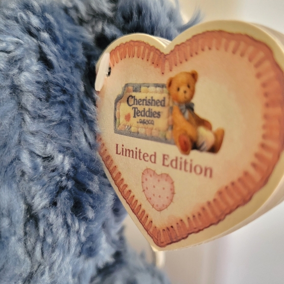 Vtg Cherished Teddies Blue Bear 1998 - New with Tags - Picture 5 of 5
